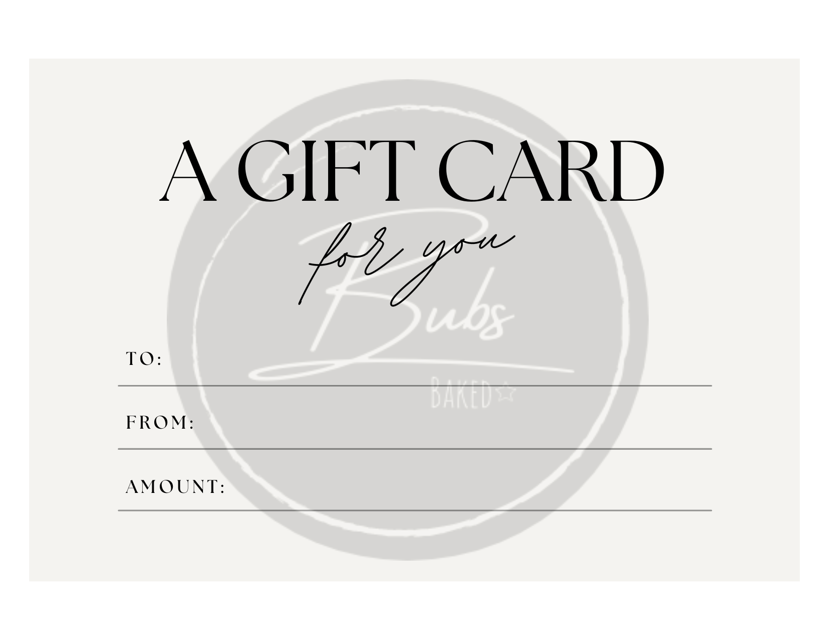 Bubs Baked Gift Cards